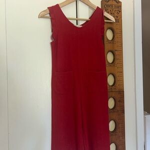 Zara Red Sleeveless Jumpsuit